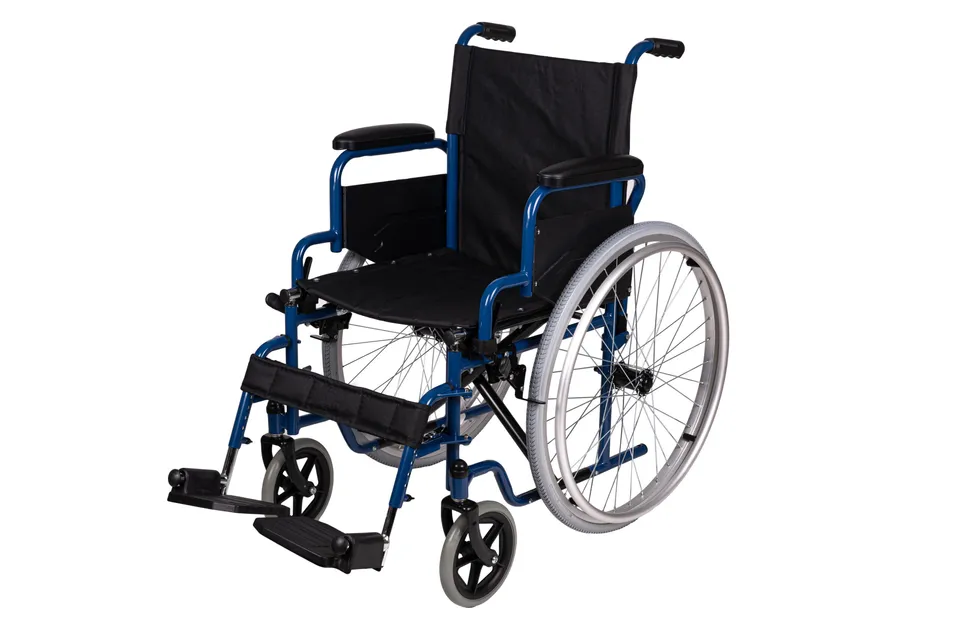 antar-at52308-manueller-rollstuhl-blau-stahlrahmen image 1