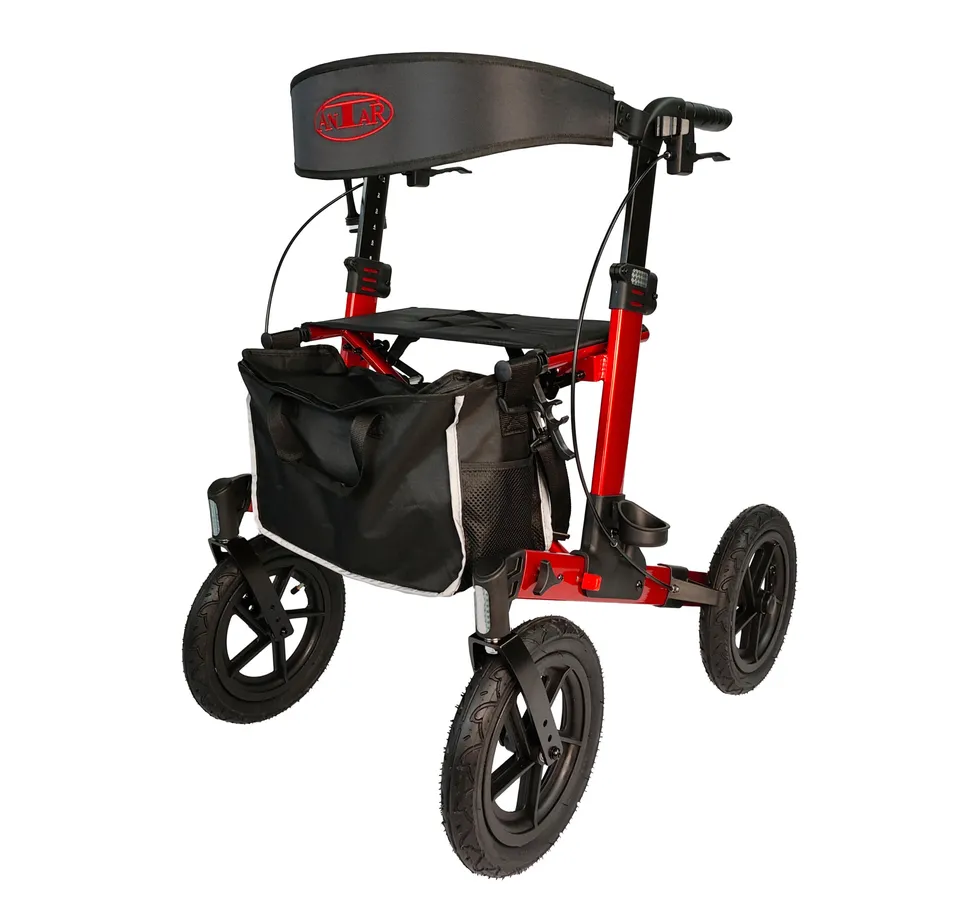 antar-at51045-rollator-mit-luftreifen-gehwagen-mit-tasche image 1