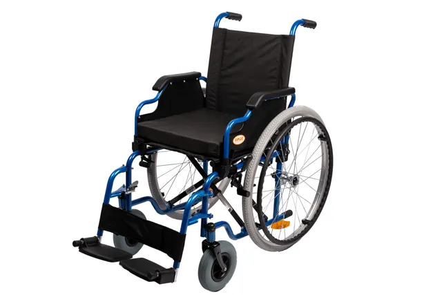 antar-econ-220-rollstuhl-stahl-schwarz-blau-41-46-cm image 1
