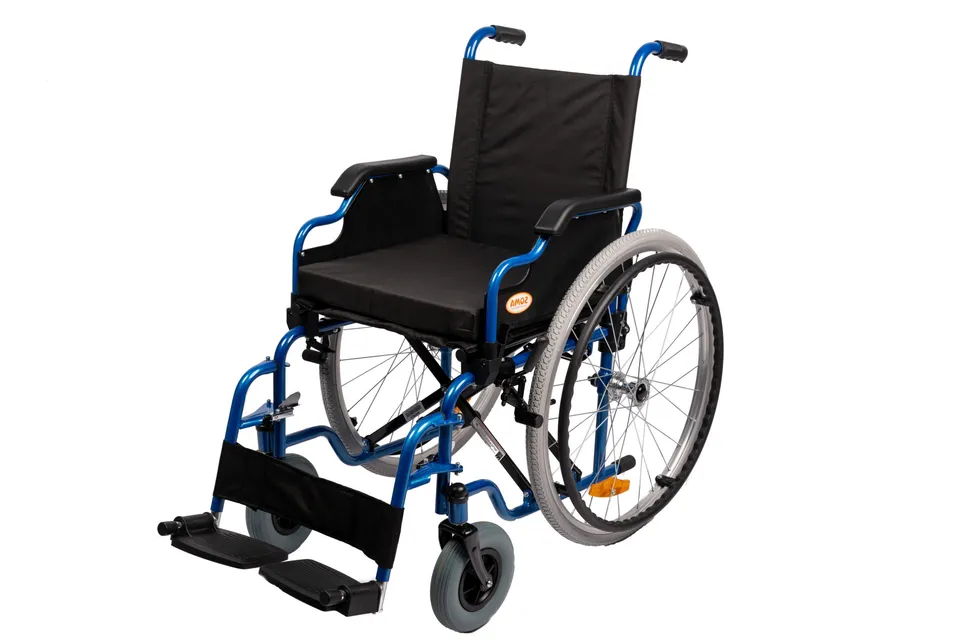 antar-econ-220-rollstuhl-stahl-schwarz-blau-41-46-cm image 1